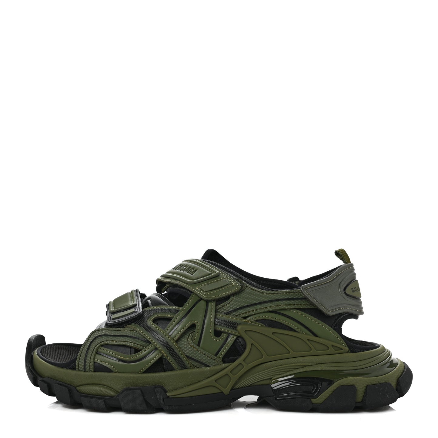 Neoprene Rubber Mens Track Sandals 44 Dark Kaki