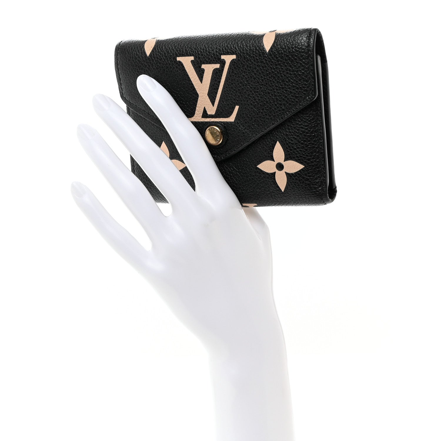 Louis Vuitton LOUIS VUITTON Empreinte Monogram Giant Victorine Wallet Black Beige 2 of 6