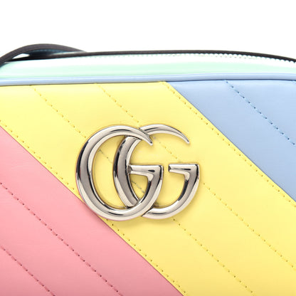 Gucci Calfskin Matelasse Diagonal Small GG Marmont Chain Shoulder Bag Multicolor Pastel 10 of 10