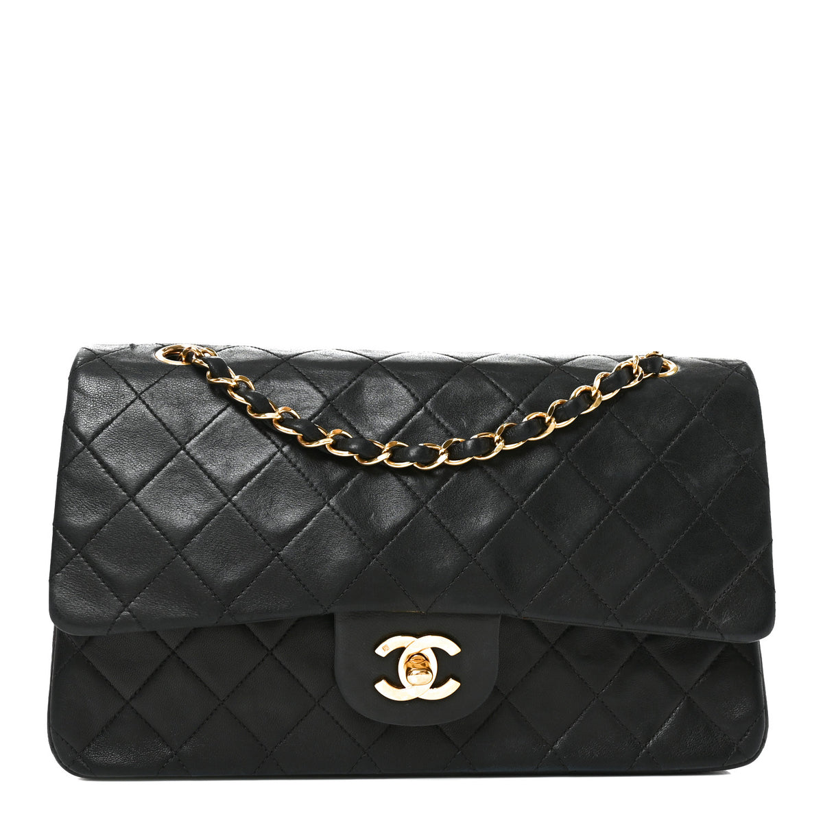Chanel Lambskin Quilted Medium Double Flap Black 1 of 10