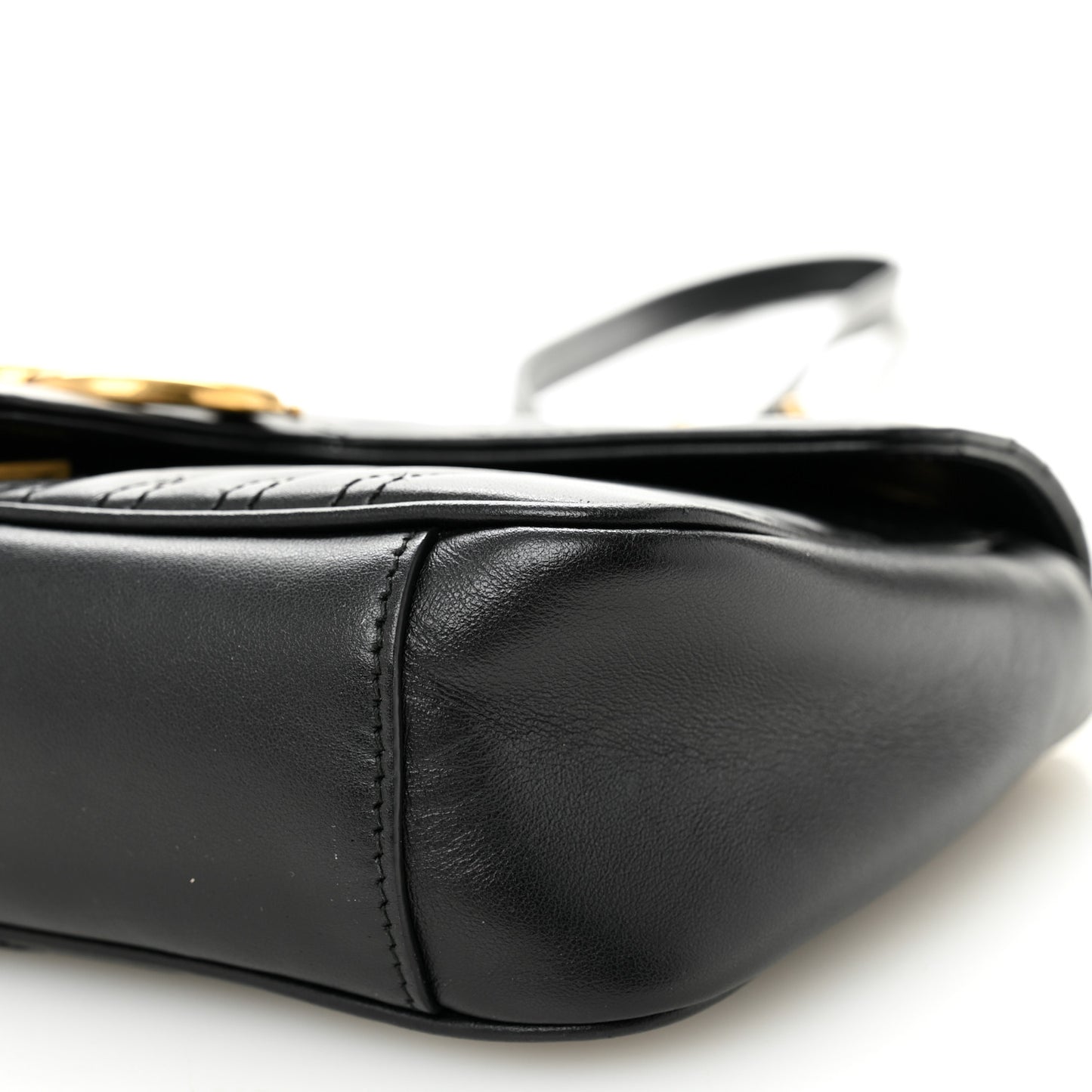 Calfskin Matelasse Small GG Marmont Shoulder Bag Black