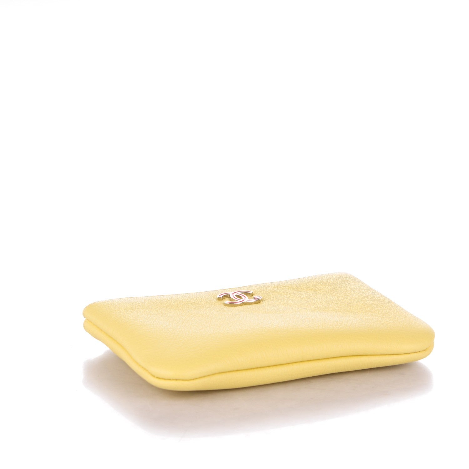 Chanel Goatskin Small Cosmetic Case Yellow 4 of 7