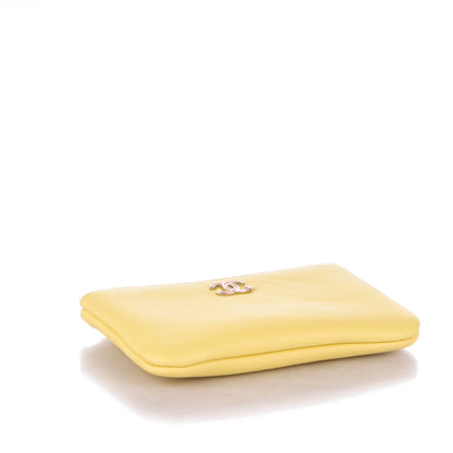 Chanel Goatskin Small Cosmetic Case Yellow 4 of 7