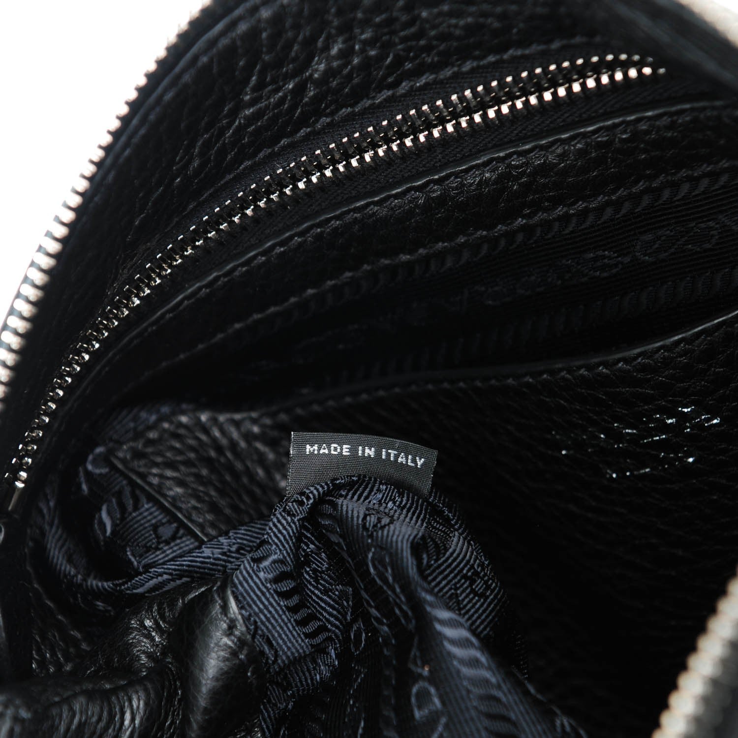 Prada Vitello Daino Zippered Crossbody Bag Black 7 of 8