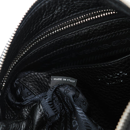 Prada Vitello Daino Zippered Crossbody Bag Black 7 of 8