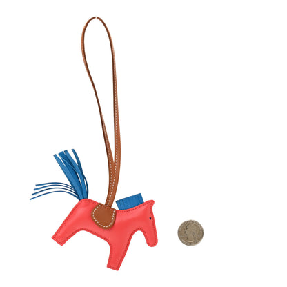 Hermes Milo Lambskin Grigri Rodeo Horse Bag Charm PM Rose Texas Bleu Zanzibar Gold 2 of 3