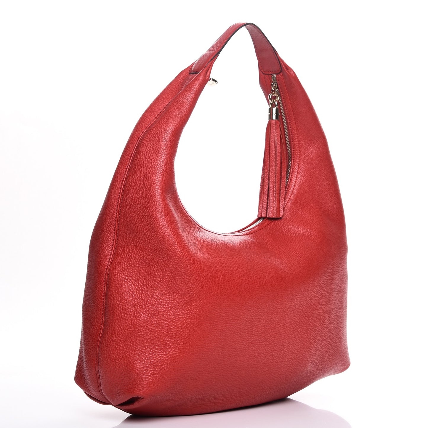 Pebbled Calfskin Large Soho Hobo Red