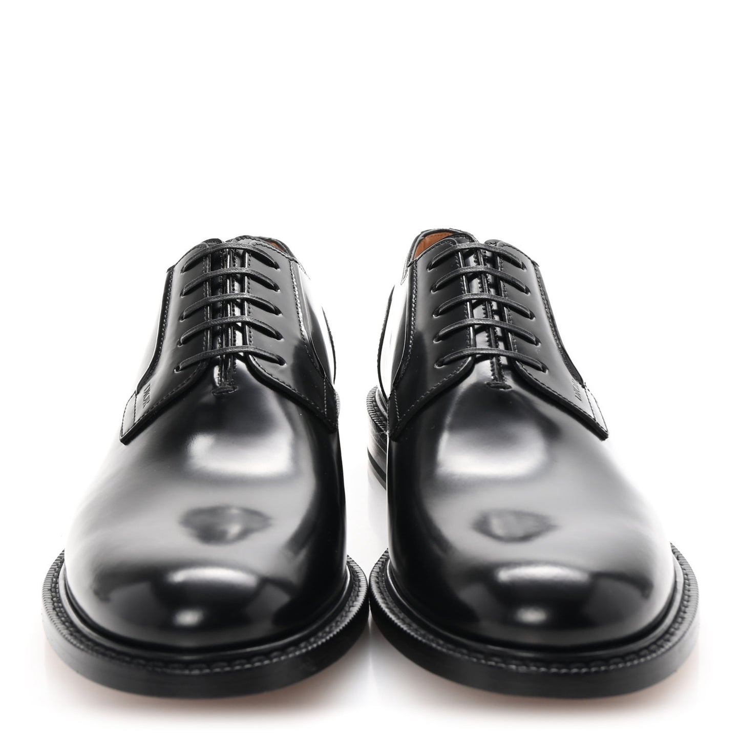 Calfskin Mens Derby Shoes 42 Black