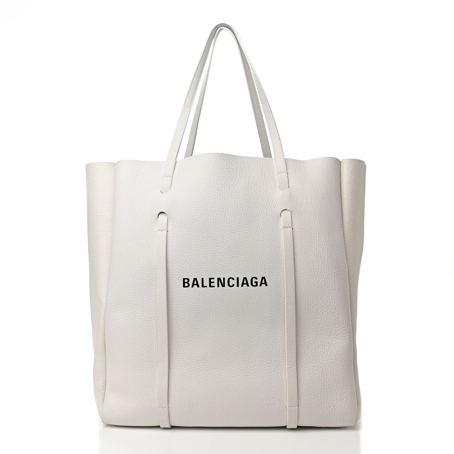 Smooth Calfskin Double Sided Medium Everyday Tote Optic White Black
