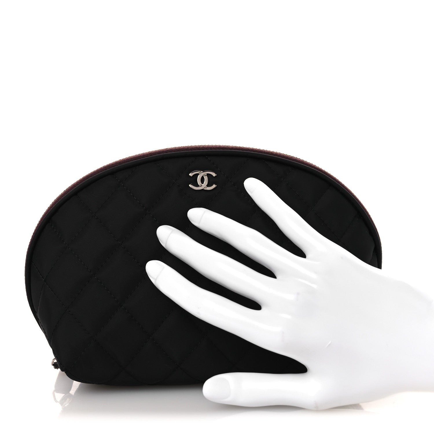 Chanel Nylon Quilted Small Cosmetic Case Black 2 of 12