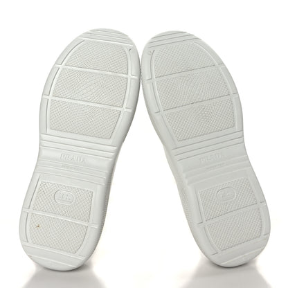 Prada Soft Mellow Rubber Triangle Logo Embossed Mens Mules 45 White 5 of 8
