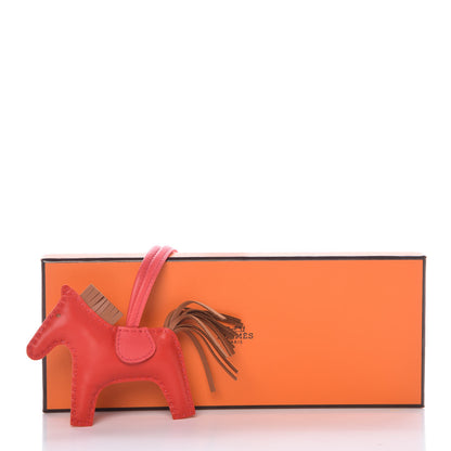 Hermes Milo Lambskin Grigri Rodeo Horse Bag Charm PM Rouge Indien Gold Bougainvillea 5 of 5