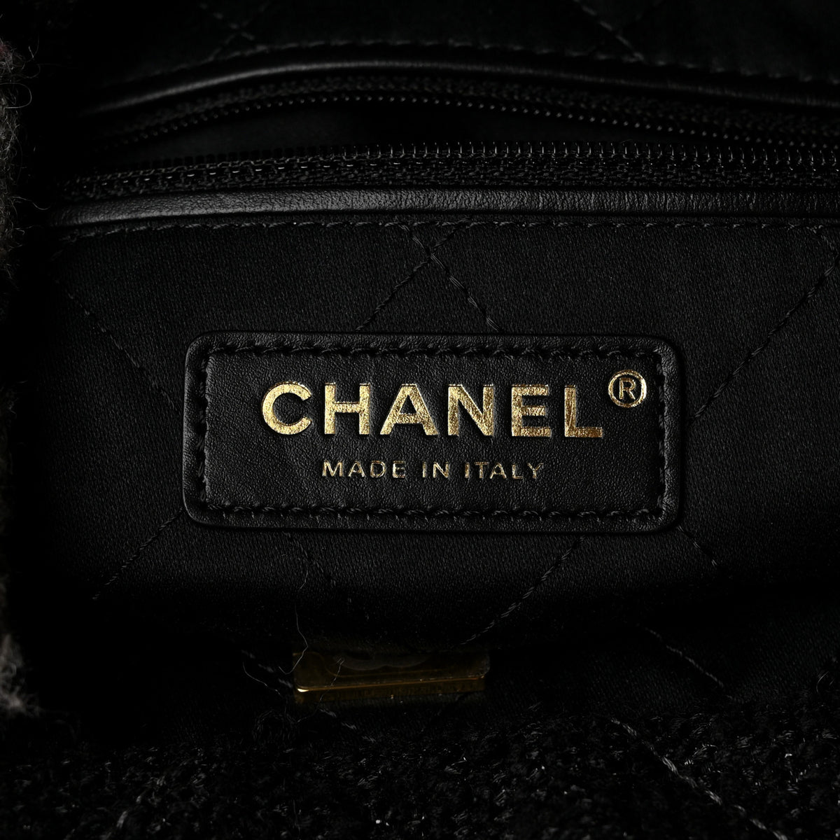 Chanel Wool Tweed Quilted Chanel 22 Grey Black 12 of 21