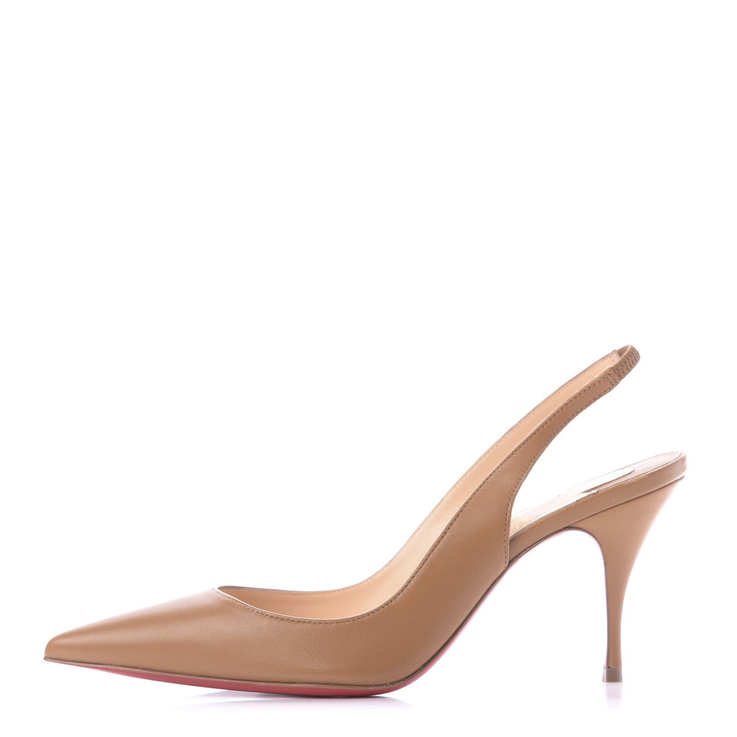 Christian Louboutin Nappa Clare Sling 80 Pumps 35 Cafe Creme 1 of 10