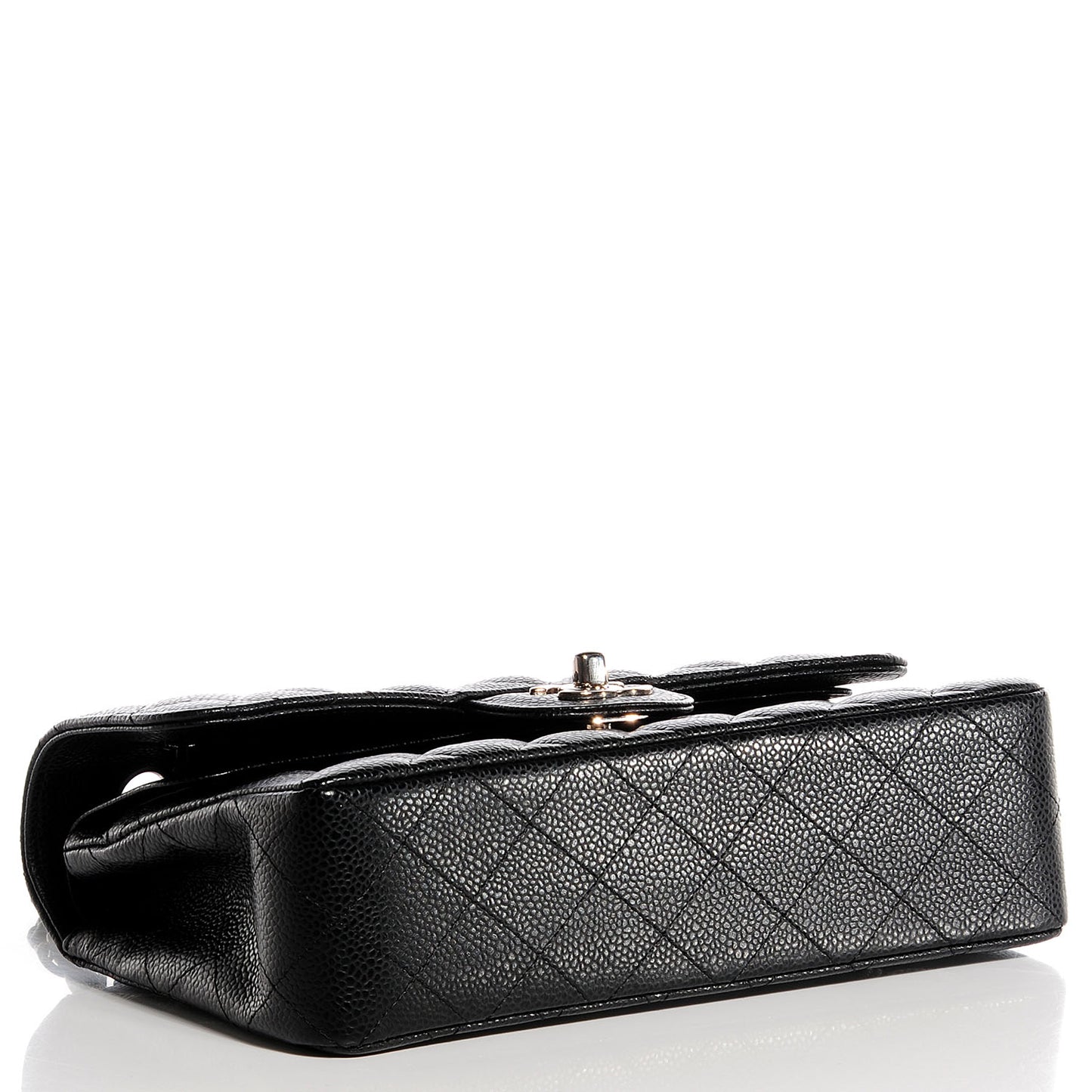 Caviar Quilted Small Double Flap Black