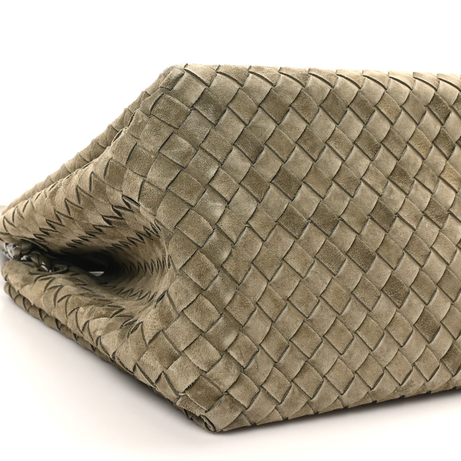 Bottega Veneta Suede Intrecciato Large Andiamo Parachute Shoulder Bag Cypress 9 of 11
