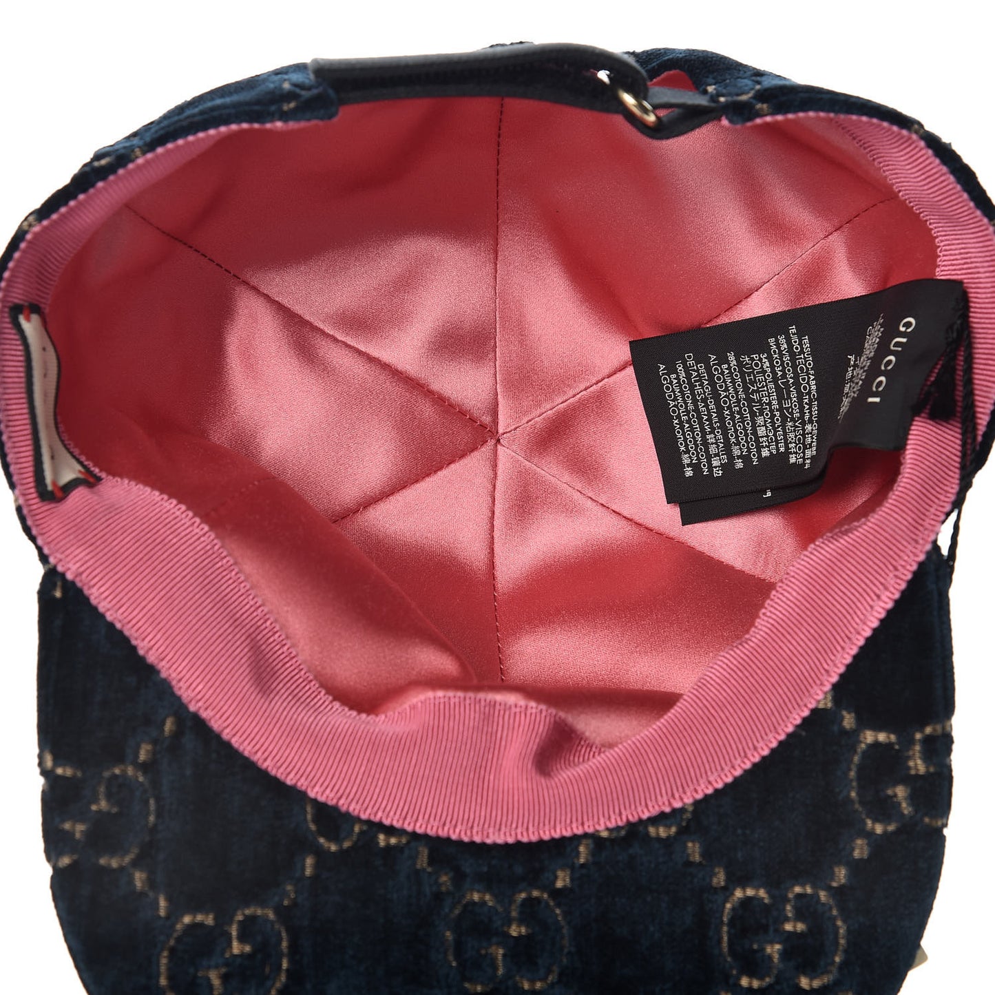 Velvet GG Monogram Baseball Hat S Blue