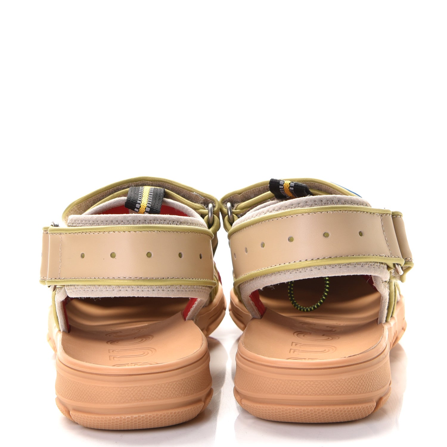 Gucci Mesh Fabric Tinsel Sport Sandals 36 Beige Red 5 of 6