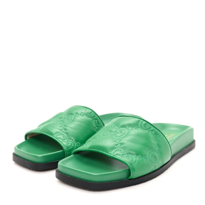 Gucci Nappa GG Matelasse Flat Slide Sandals 36 New Shamarock 4 of 11