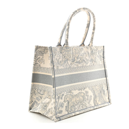 Christian Dior Canvas Embroidered Medium Dioriviera Toile De Jouy Book Tote Gray 3 of 10