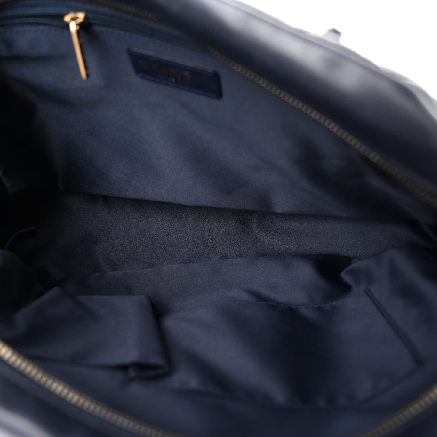 Lambskin Quilted Travel Flap Tote Navy