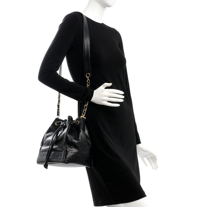 Chanel Caviar CC Drawstring Shoulder Bag Black 2 of 13