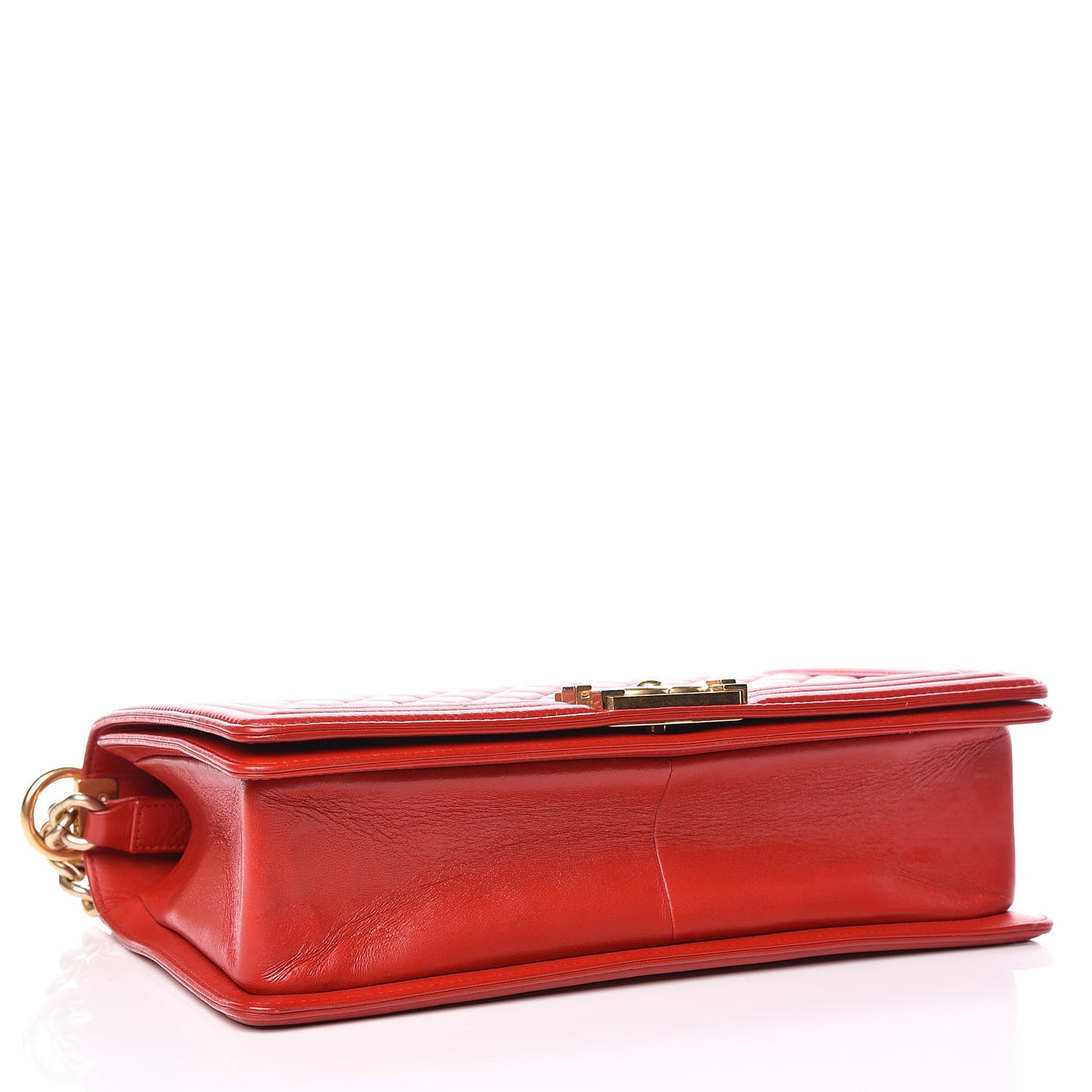 Calfskin Quilted New Medium Boy Flap Red