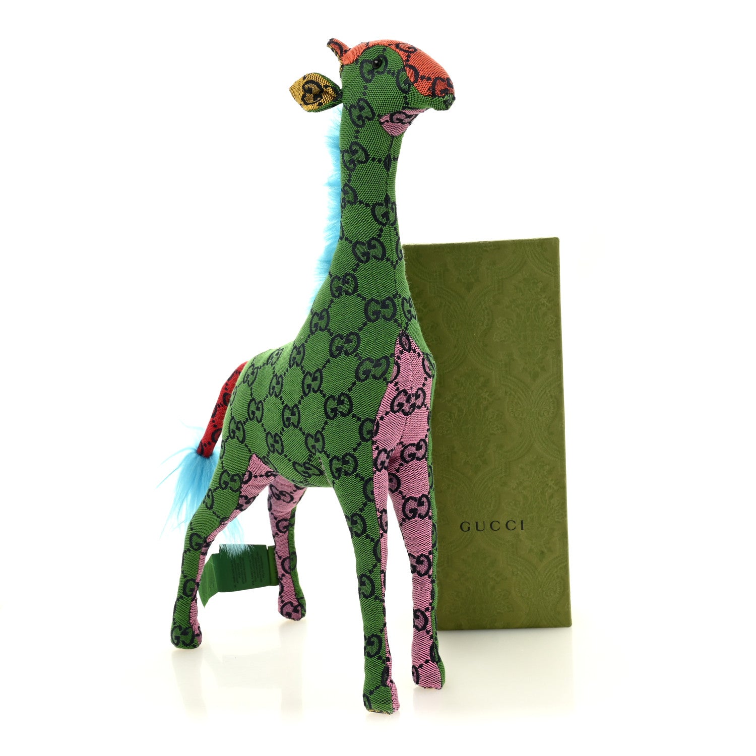 Gucci Monogram Stuffed Giraffe Green Blue Multicolor 1848401