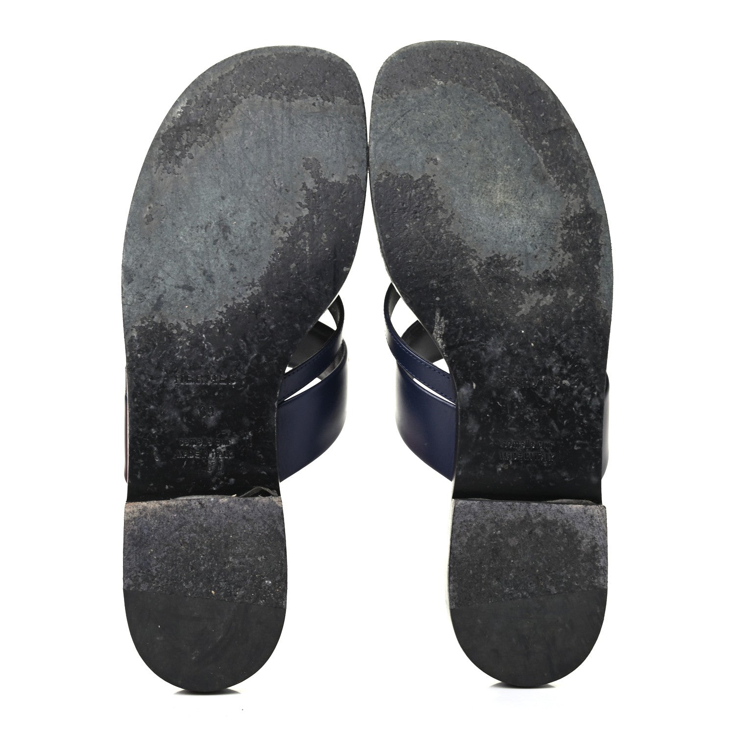 Hermes Calfskin Claire Sandals 39 Bleu Indigo 4 of 4