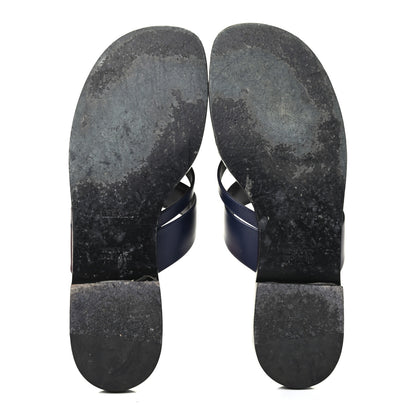 Hermes Calfskin Claire Sandals 39 Bleu Indigo 4 of 4