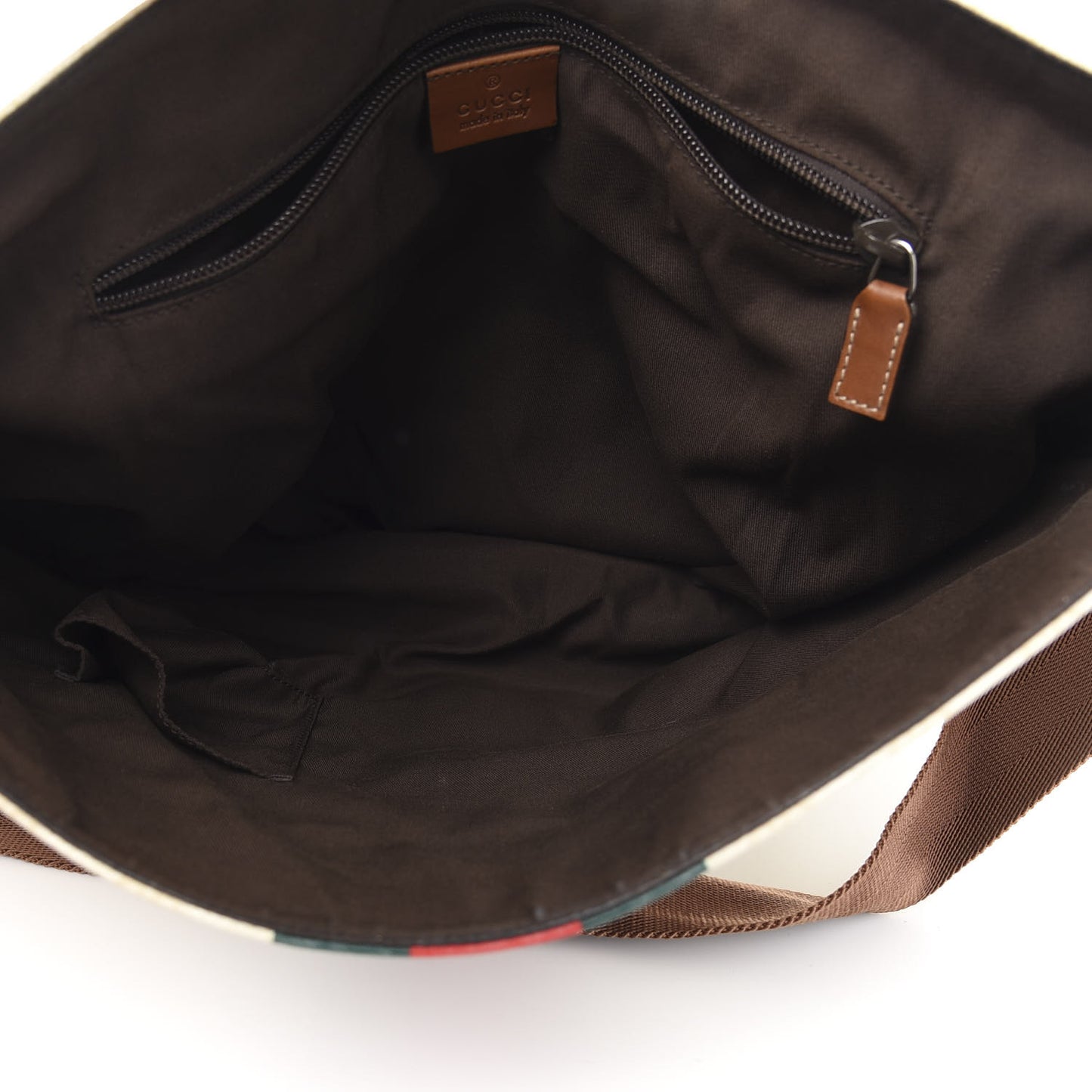 Monogram Web Stripe Medium Flap Messenger Bag White