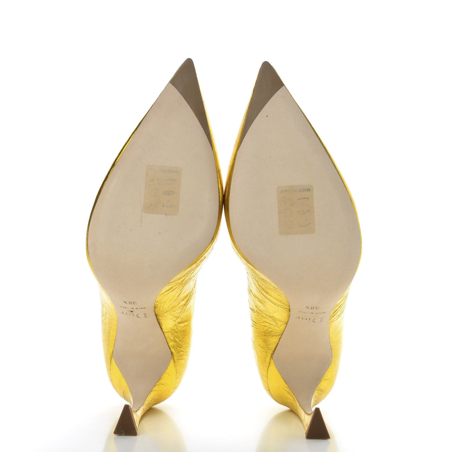 Shiny Crinkled Lambskin Songe Pumps 38.5 Juane