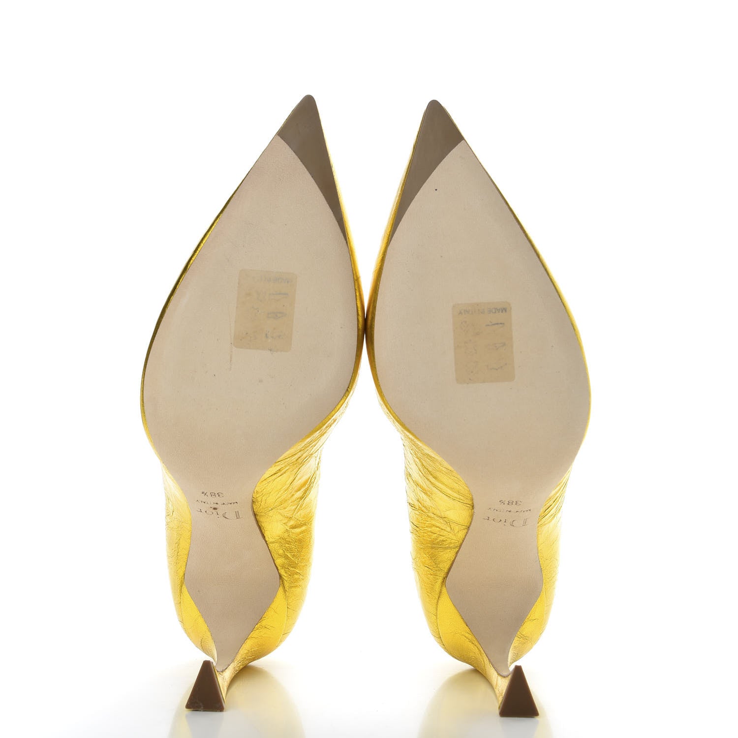 Christian Dior Shiny Crinkled Lambskin Songe Pumps 38.5 Juane 6 of 10