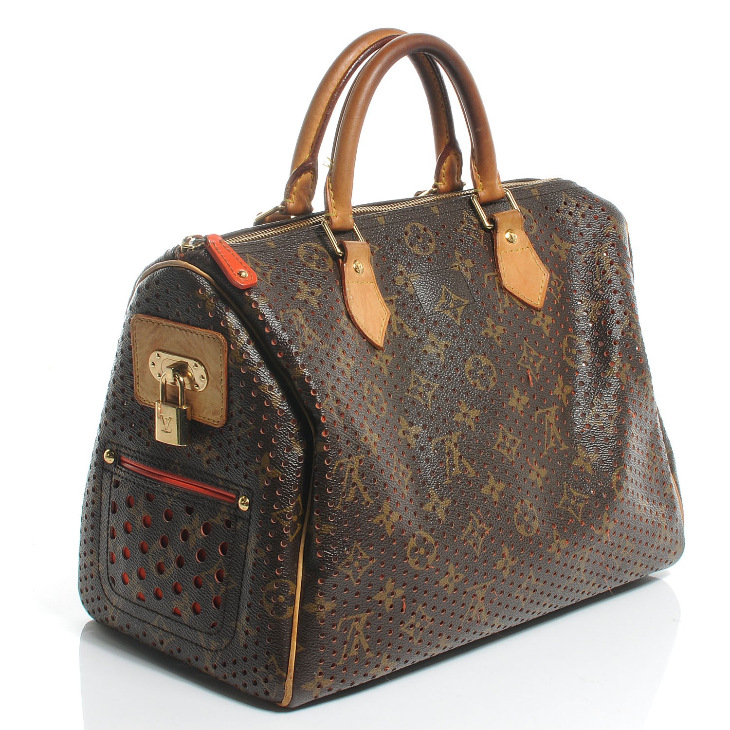 Louis Vuitton Monogram Perforated Speedy 30 Orange 3 of 8
