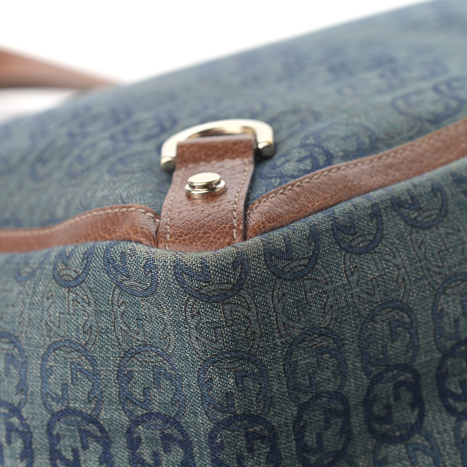 Gucci Denim GG Large Abbey Tote Blue 7 of 16