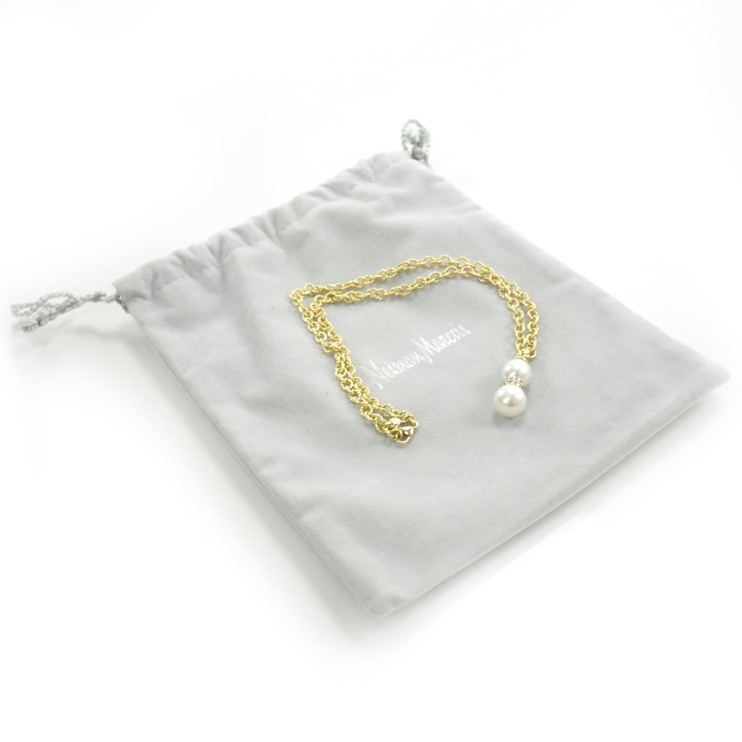 David Yurman 18k Gold Pave Diamond and Tahitian Pearl Necklace 4 of 4