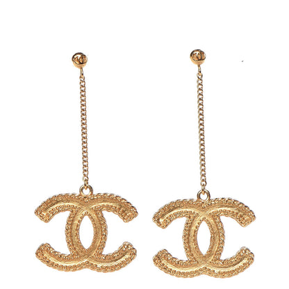 Chanel CC Drop Earrings Matte Gold 1 of 4