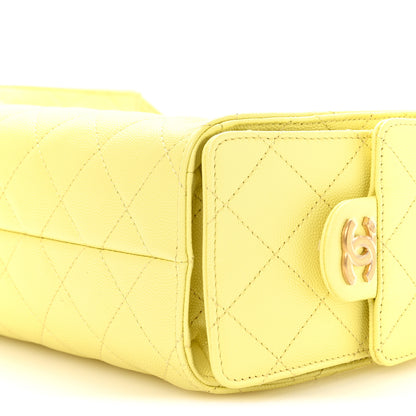 Chanel Caviar Quilted Mini Chanel 25 Handbag Light Yellow 10 of 10