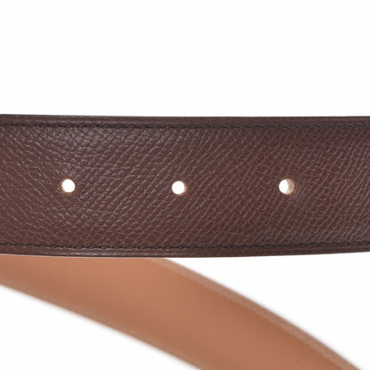 Hermes Courchevel 32mm Belt Strap 70 Chocolate Gold 2 of 6