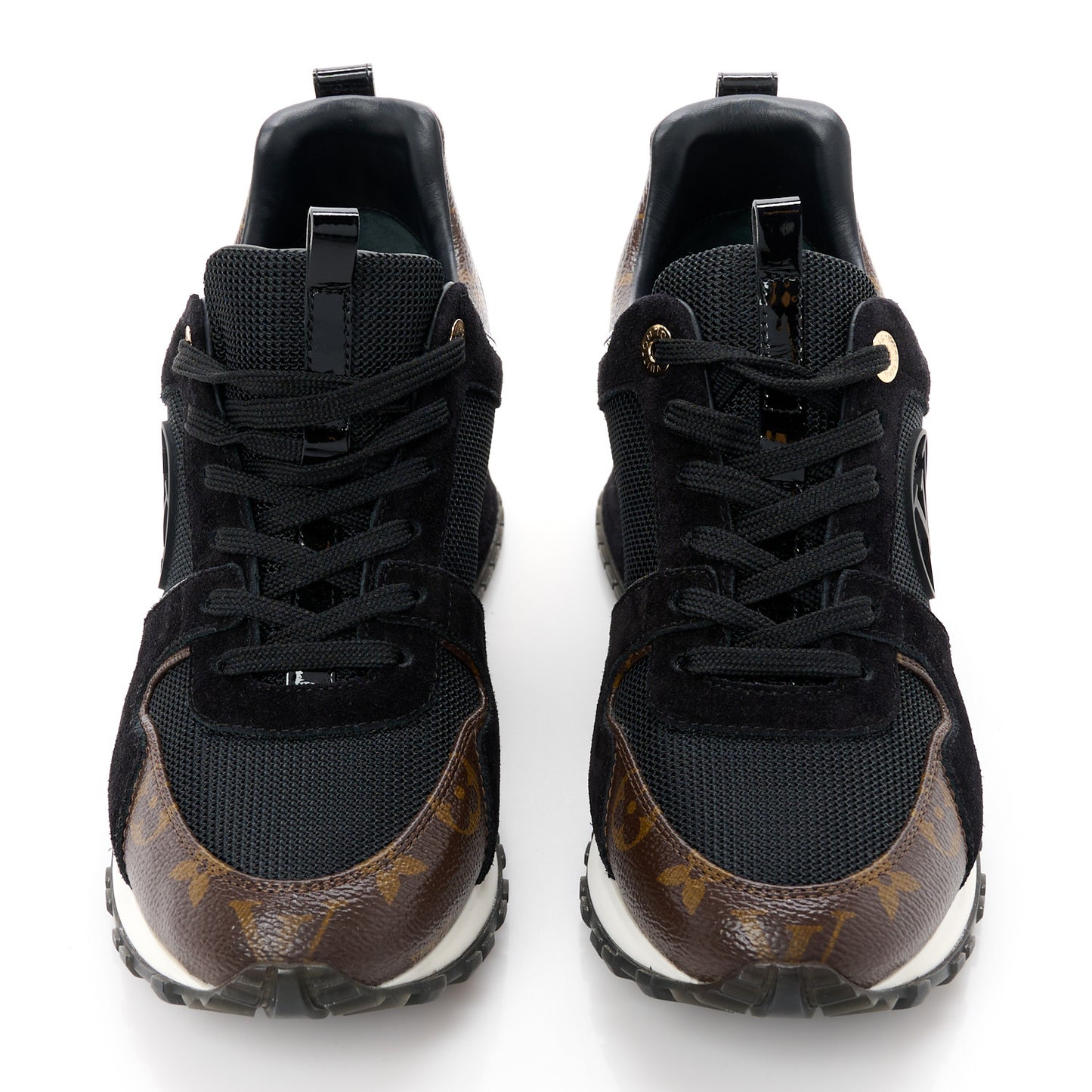 Suede Monogram Run Away Sneakers 38 Black