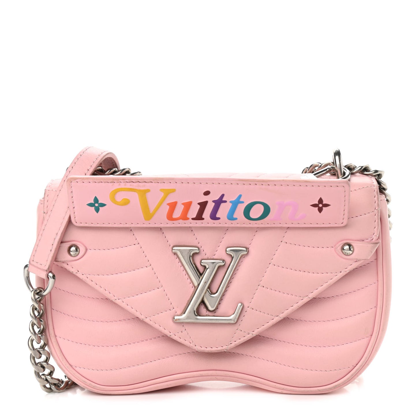 Calfskin New Wave Chain MM Smoothie Pink