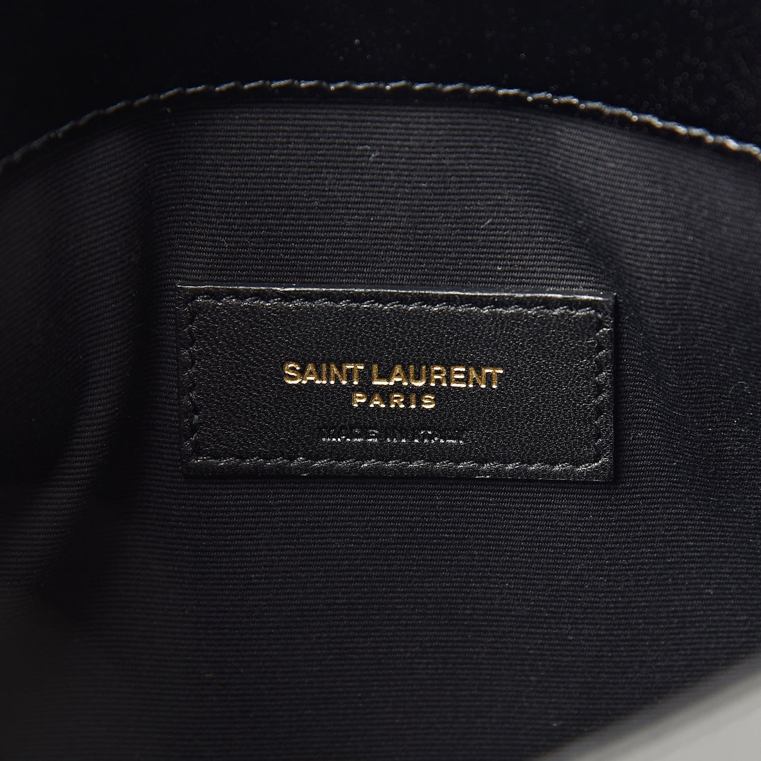 Saint Laurent Smooth Shiny Calfskin Monogram Uptown Pouch Black 6 of 8