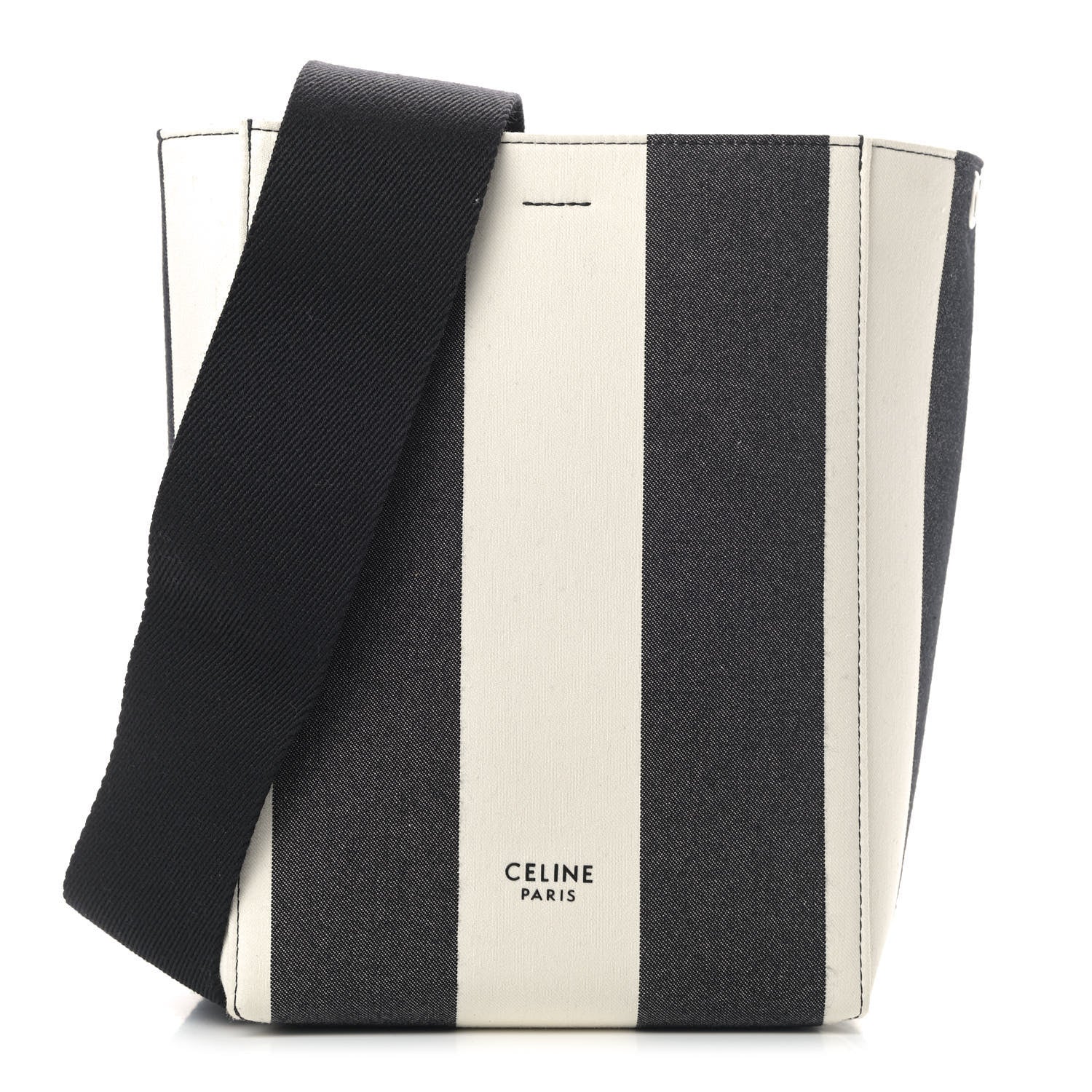 Celine Textured Canvas Small Sangle Bucket Bag Black 1 of 4