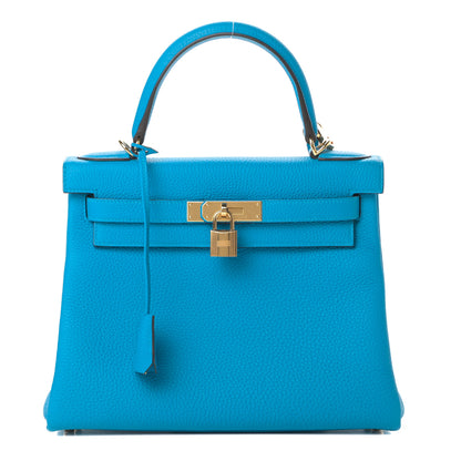 Hermes Togo Kelly Retourne 28 Bleu Zanzibar 1 of 11