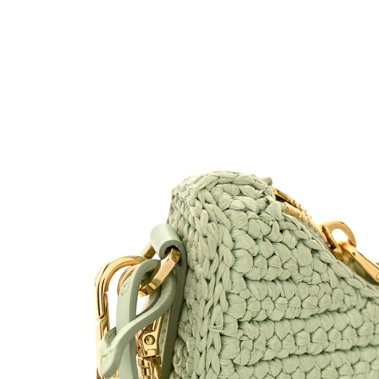 Yarn Raffia Effect Crochet Re-Edition 2005 Shoulder Bag Acqua