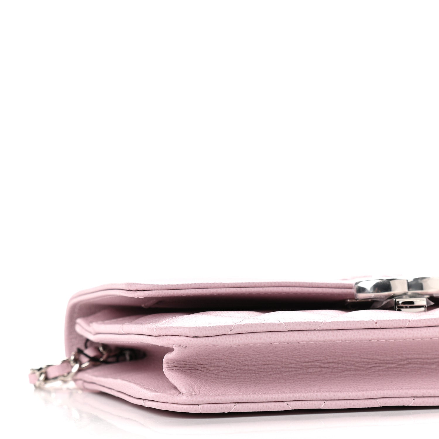 Chanel Grained Calfskin Quilted CC Box Wallet On Chain WOC Light Pink 9 of 11