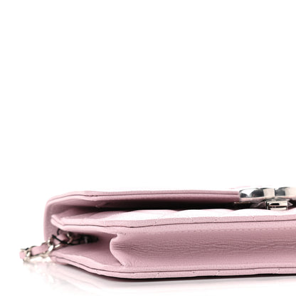 Chanel Grained Calfskin Quilted CC Box Wallet On Chain WOC Light Pink 9 of 11