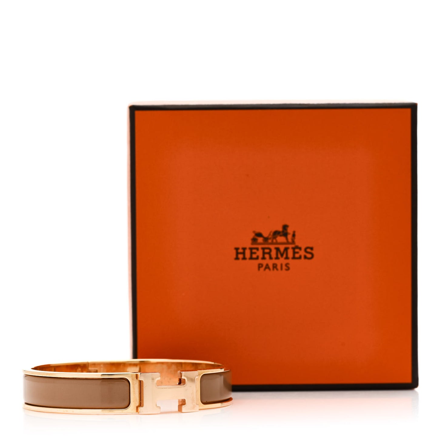 Enamel Narrow Clic Clac H Bracelet GM Chataigne
