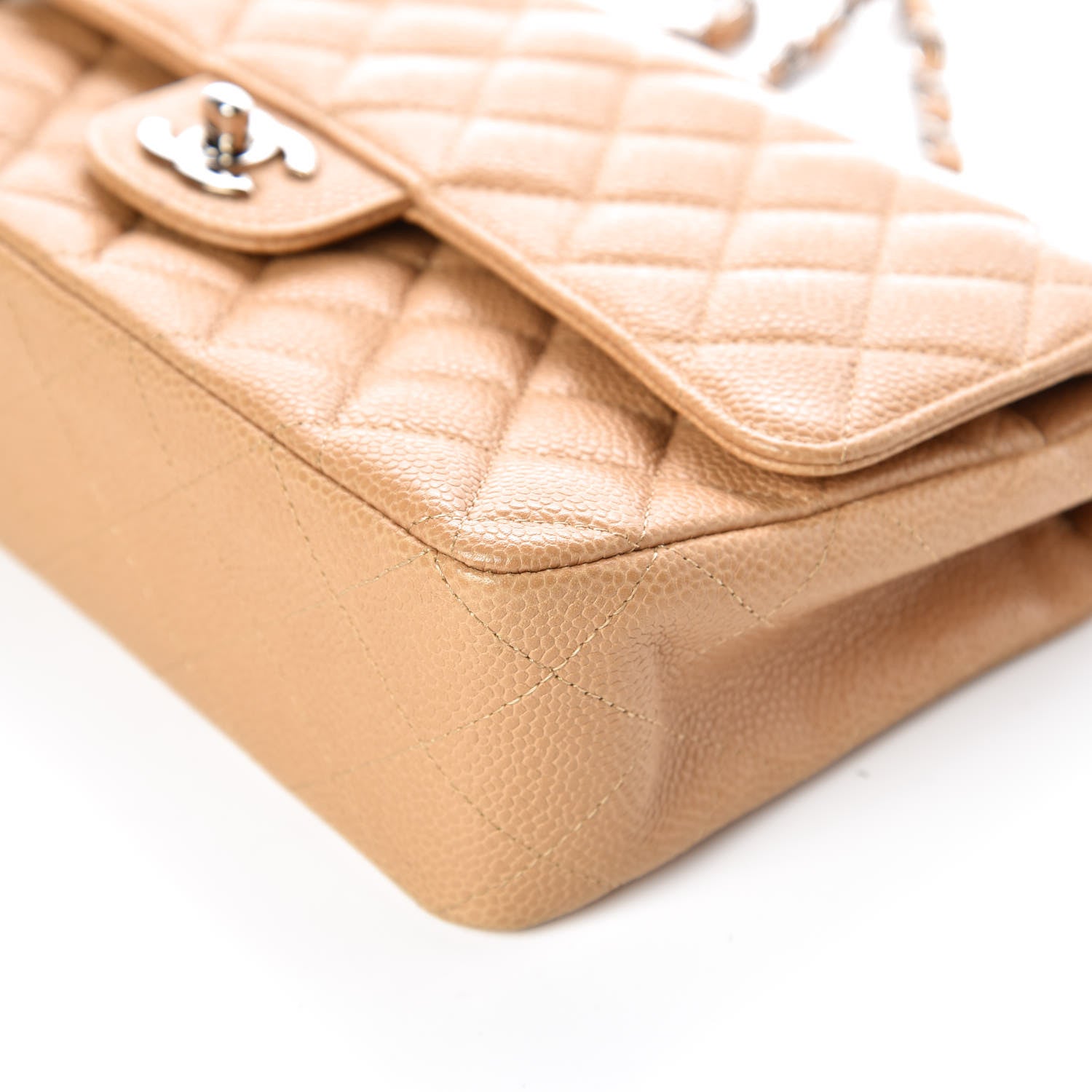 Chanel Caviar Quilted Medium Double Flap Beige 10 of 12