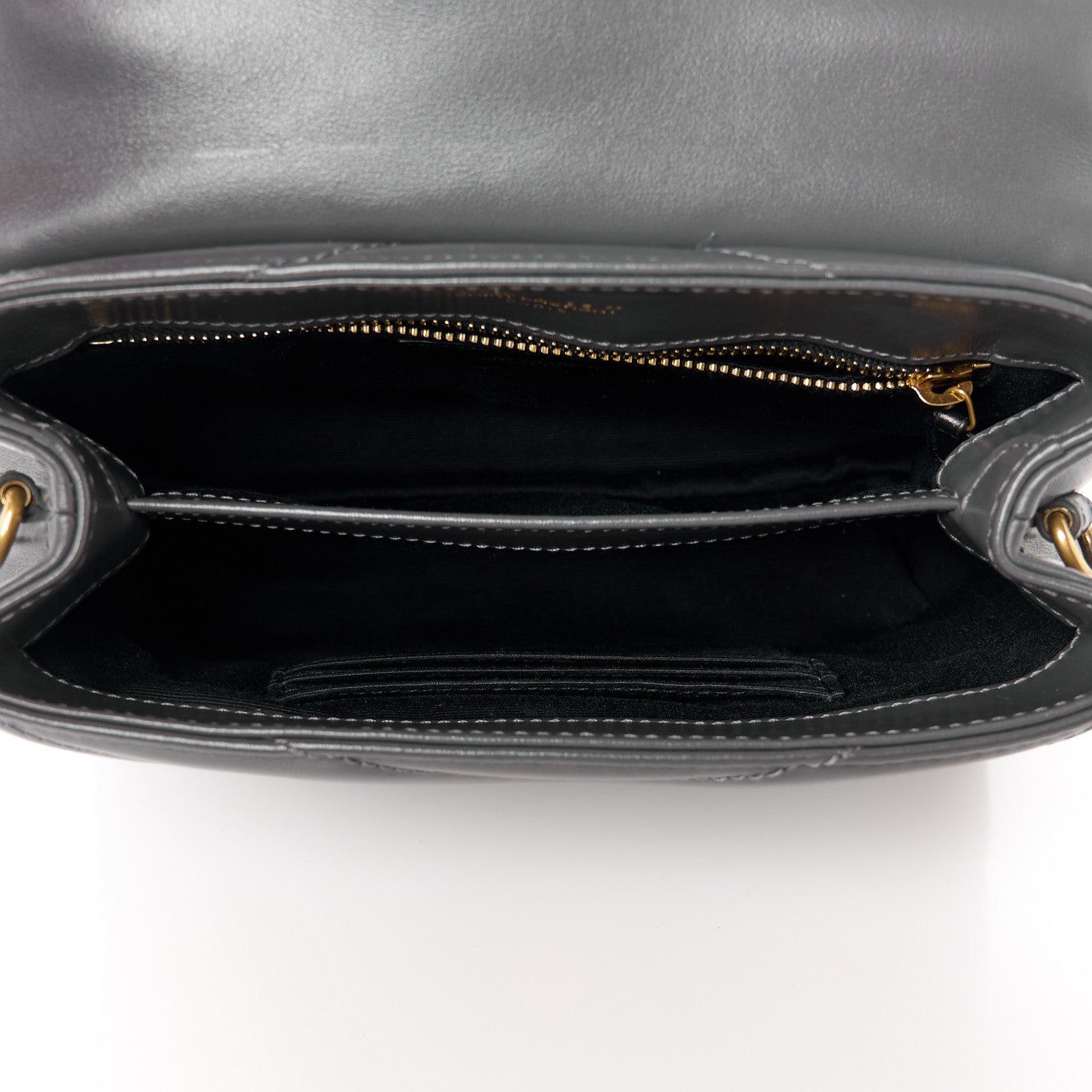 Saint Laurent Calfskin Y Quilted Monogram Toy Loulou Crossbody Bag Storm 5 of 11